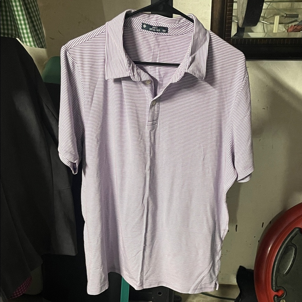 Classic Men's Purple Striped Polo Shirt